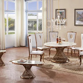 Pescara Marble Effect Oval Coffee Table Rose Gold